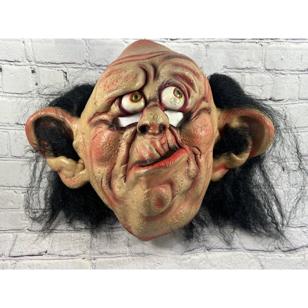 vtg 1999 Paper Magic Group Adult Latex Bald Head Ogre Troll Mask hairi ears - Picture 3 of 8
